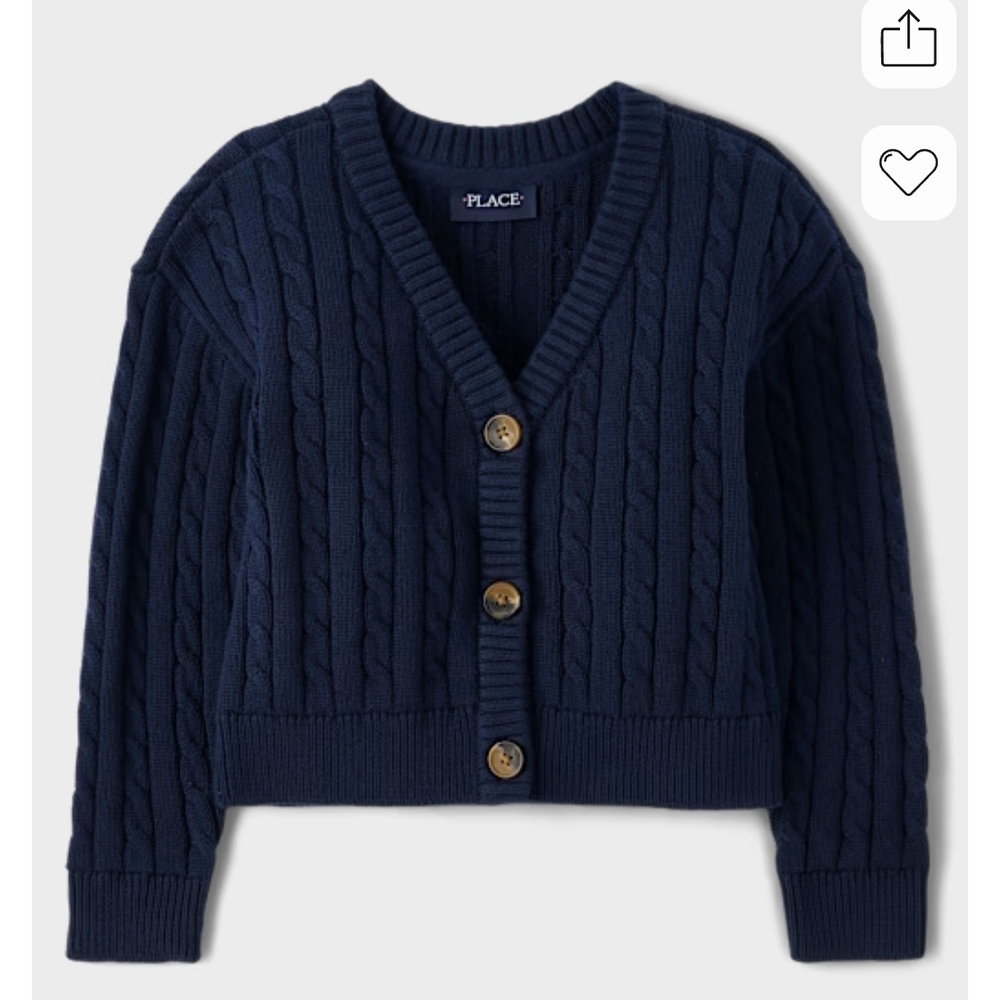 Classic Navy Cable Knit Cardigan